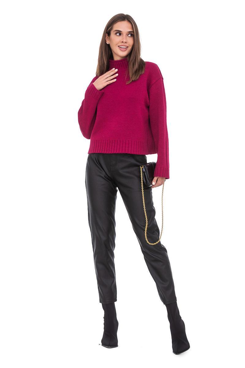 Свитер женский SVTR с воротником-стойкой р. 50-52 Малиновый (511) - фото 4 Свитер женский SVTR с воротником-стойкой р. 50-52 Малиновый (511) - фото 4