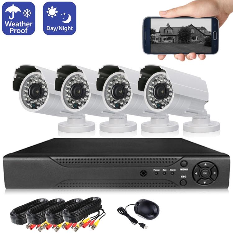 Комплект видеонаблюдения DVR 5504-4 JORTAN-7066 KIT 4ch проводной на 4 камеры с регистратором - фото 8