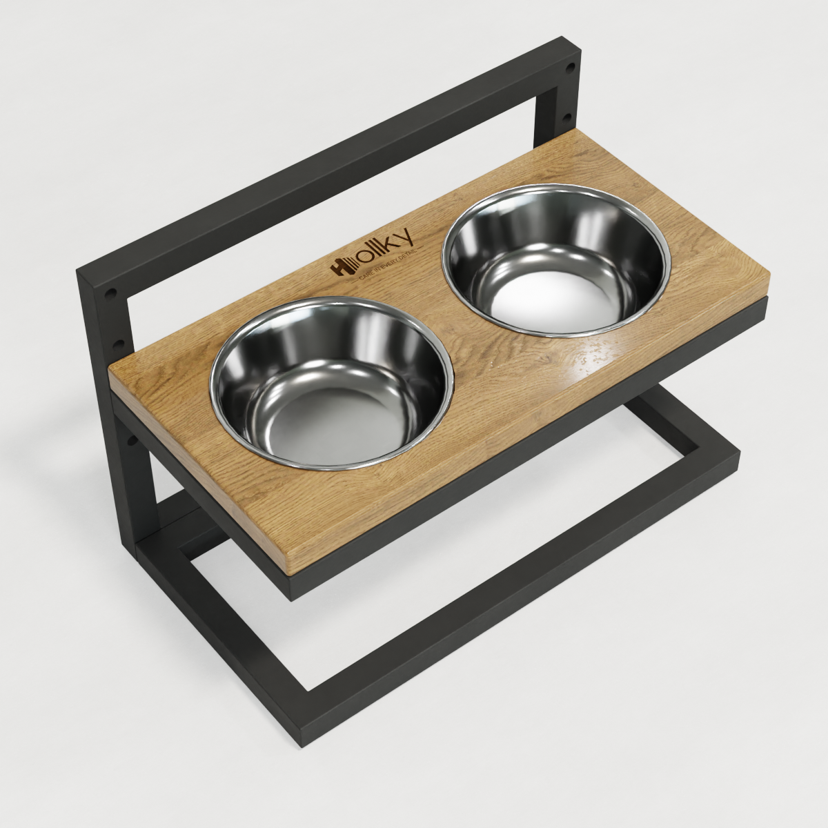 Миски на регулируемой подставке для маленьких собак Hollky Flex S 2х0,45 л (FS-422523-GRNT) - фото 4