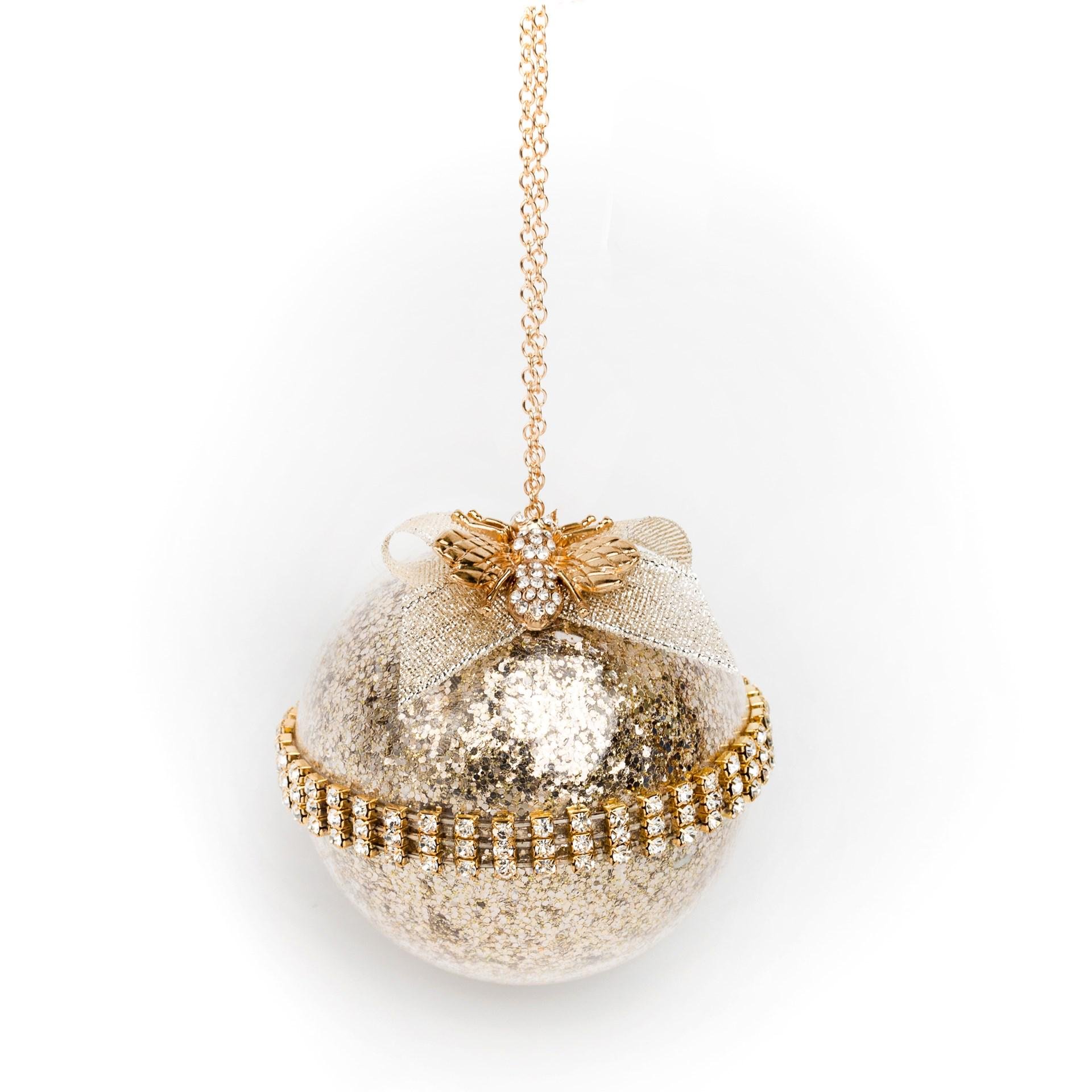Іграшка на ялинку Флоріаль "Гетсбі" куля 8 см Золотий (5002)