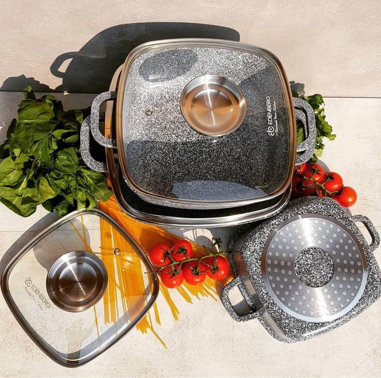 Набор котелков Edenberg с гранитным покрытием 6 пр. (EB-8030) - фото 6