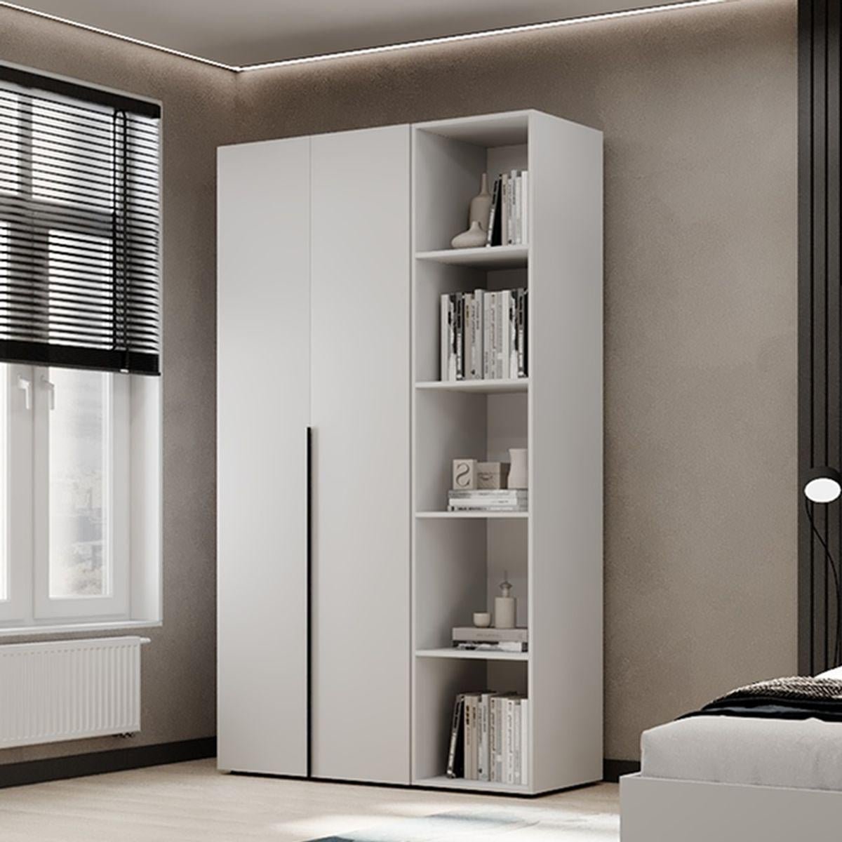 Шкаф распашный AiH Light №11 2-дверный с полками и штангой для одежды 120x220x50 см Белый бриллиант (LTK0111000000)