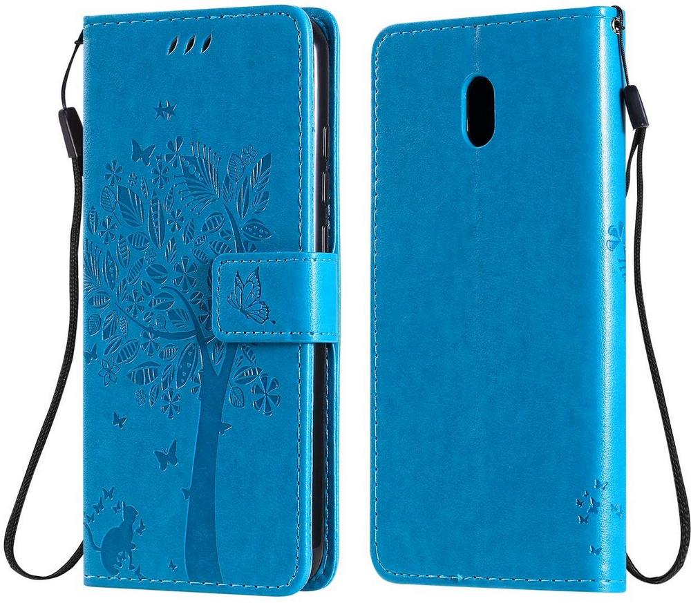 Чехол для Xiaomi Redmi 8 (рисунок кот и дерево) Light Blue (10608-0B)