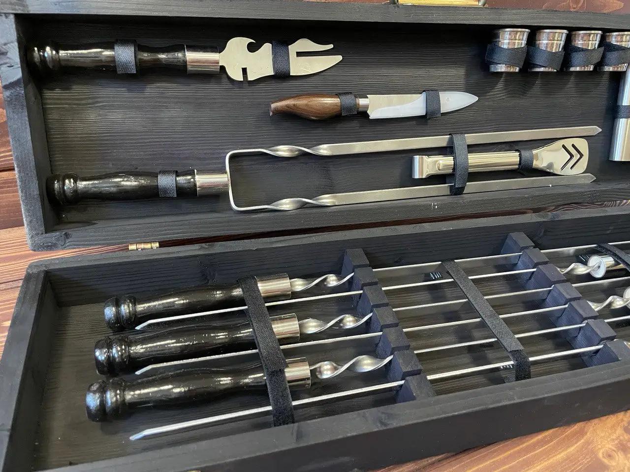 Набір шампурів Blackwood 12 в кейсі (10642767) - фото 3 Набір шампурів Blackwood 12 в кейсі (10642767) - фото 3