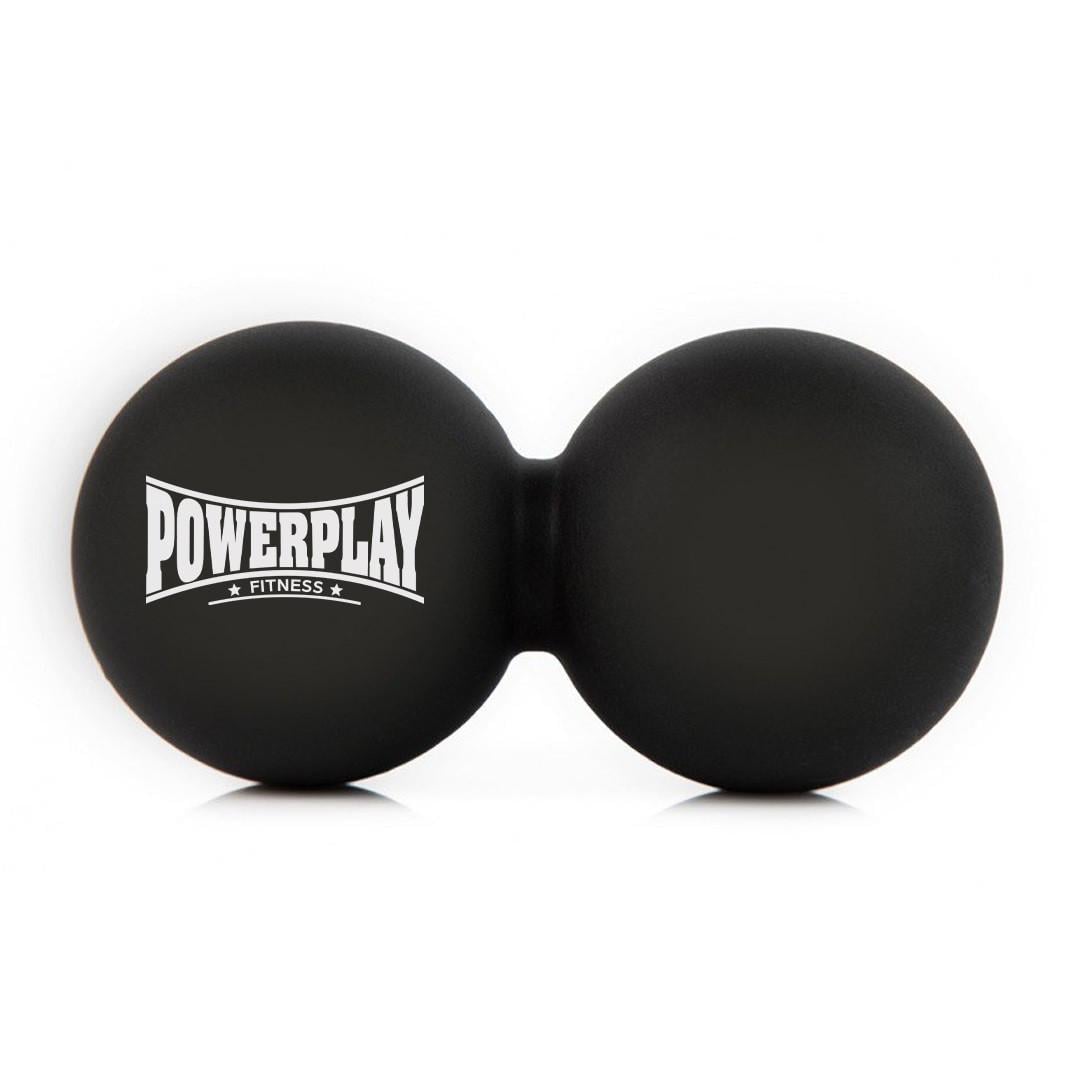 М'яч масажний силіконовий подвійний PowerPlay PP-4355 Silicone Lacrosse Peanut Ball 6,3х12,6 см Чорний