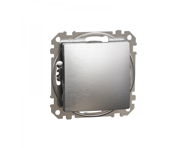 Выключатель одноклавишный Schneider Electric Sedna Design&Element ABS-UV проходной Алюминиевый (SDD170106)
