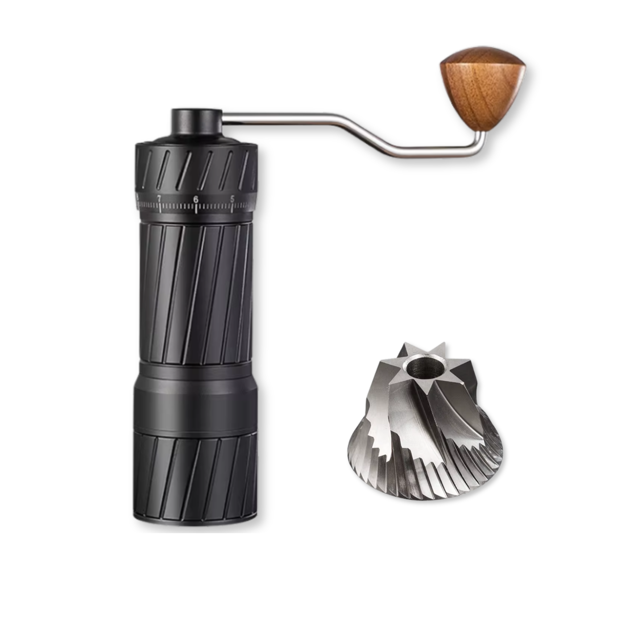 Кофемолка ручная с регулировкой помола стальные жернова 16,5 см Черный (7025)