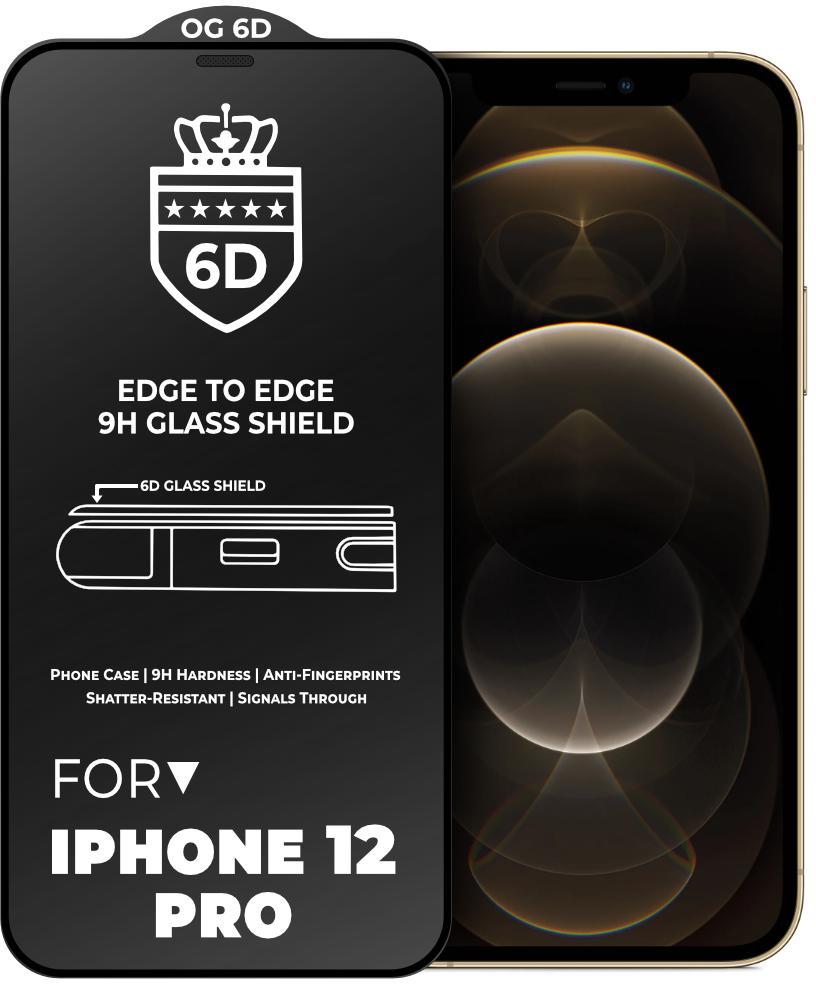 Защитное стекло 6D OG Crown iPhone 12 Pro Black (18839)