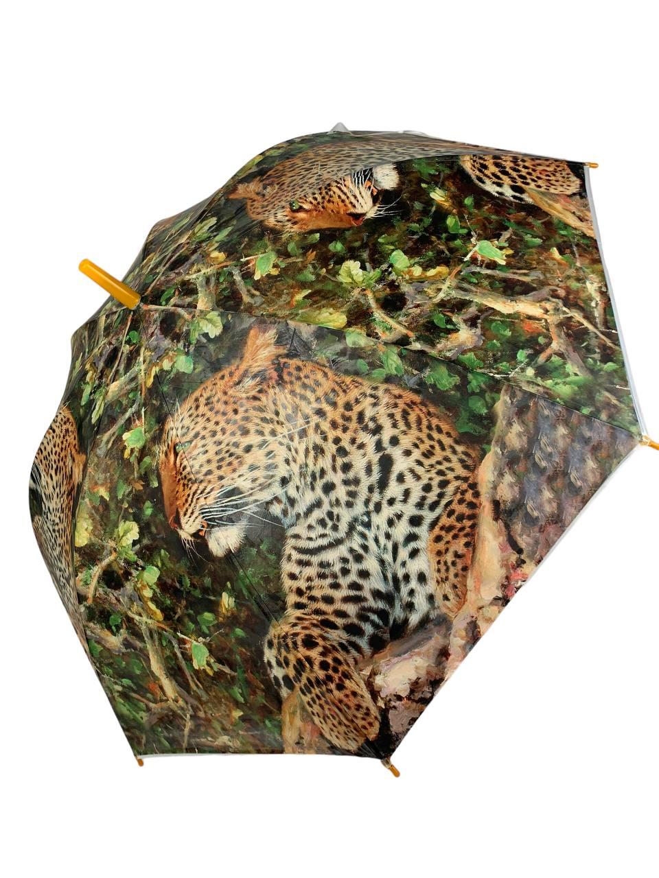 Парасоля-тростина жіноча Swifts з леопардом напівавтомат Жовтий (0335-1)