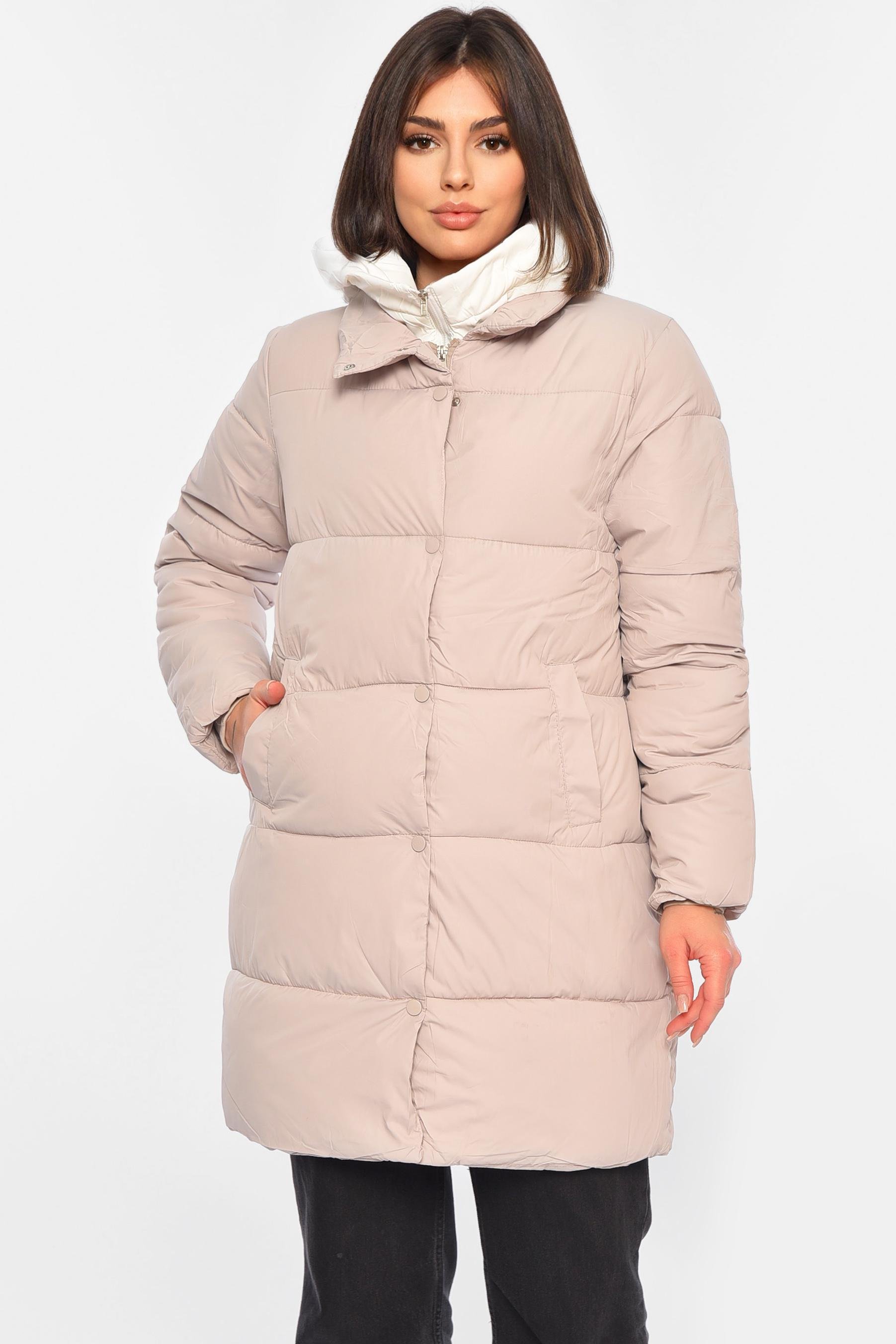 Куртка женская еврозима L Бежевый (195413) - фото 2 Куртка женская еврозима L Бежевый (195413) - фото 2