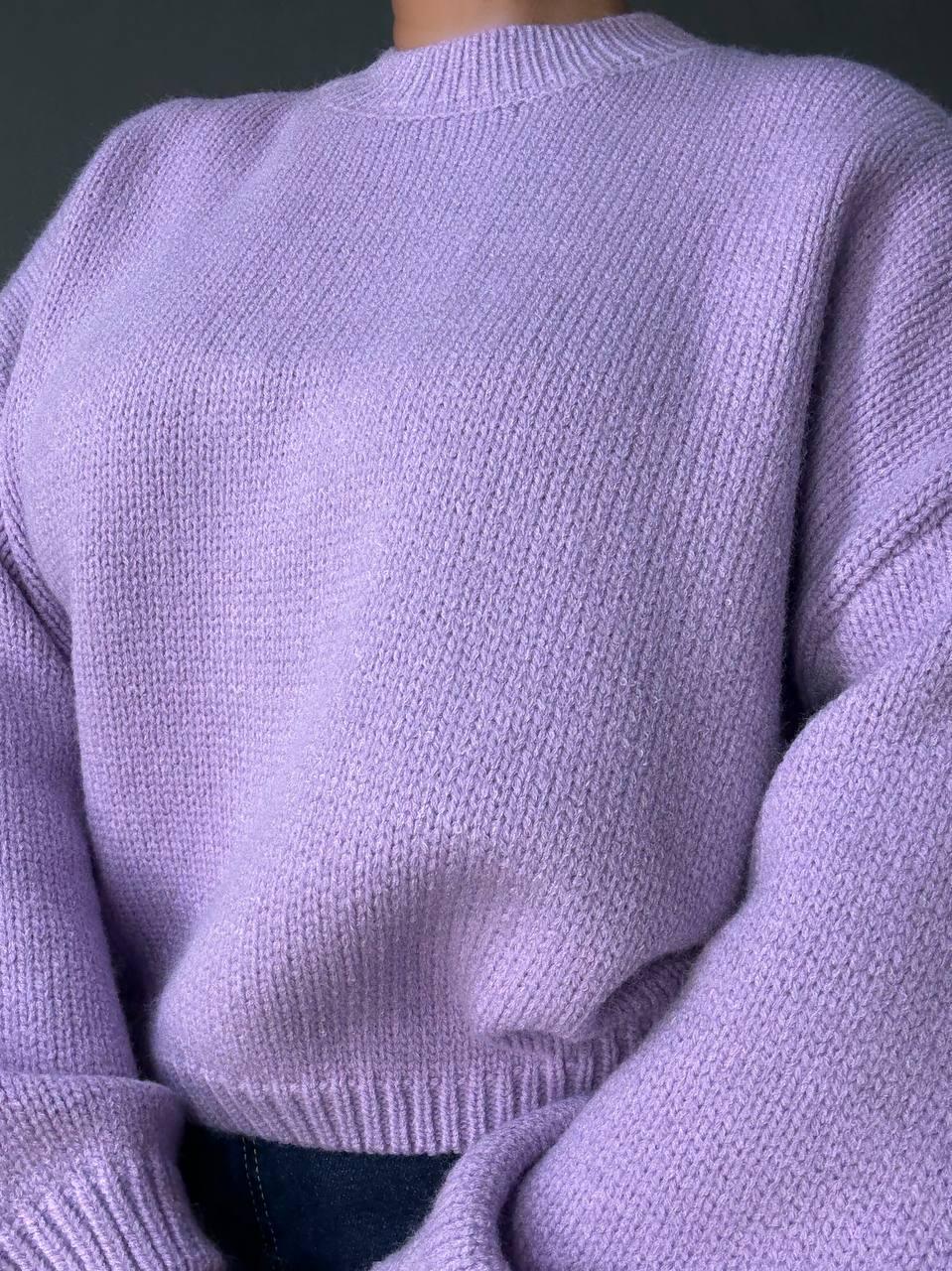 Светр жіночий Fancy Matinee 539 оверсайз однотонний OS Бузковий (5308) - фото 8