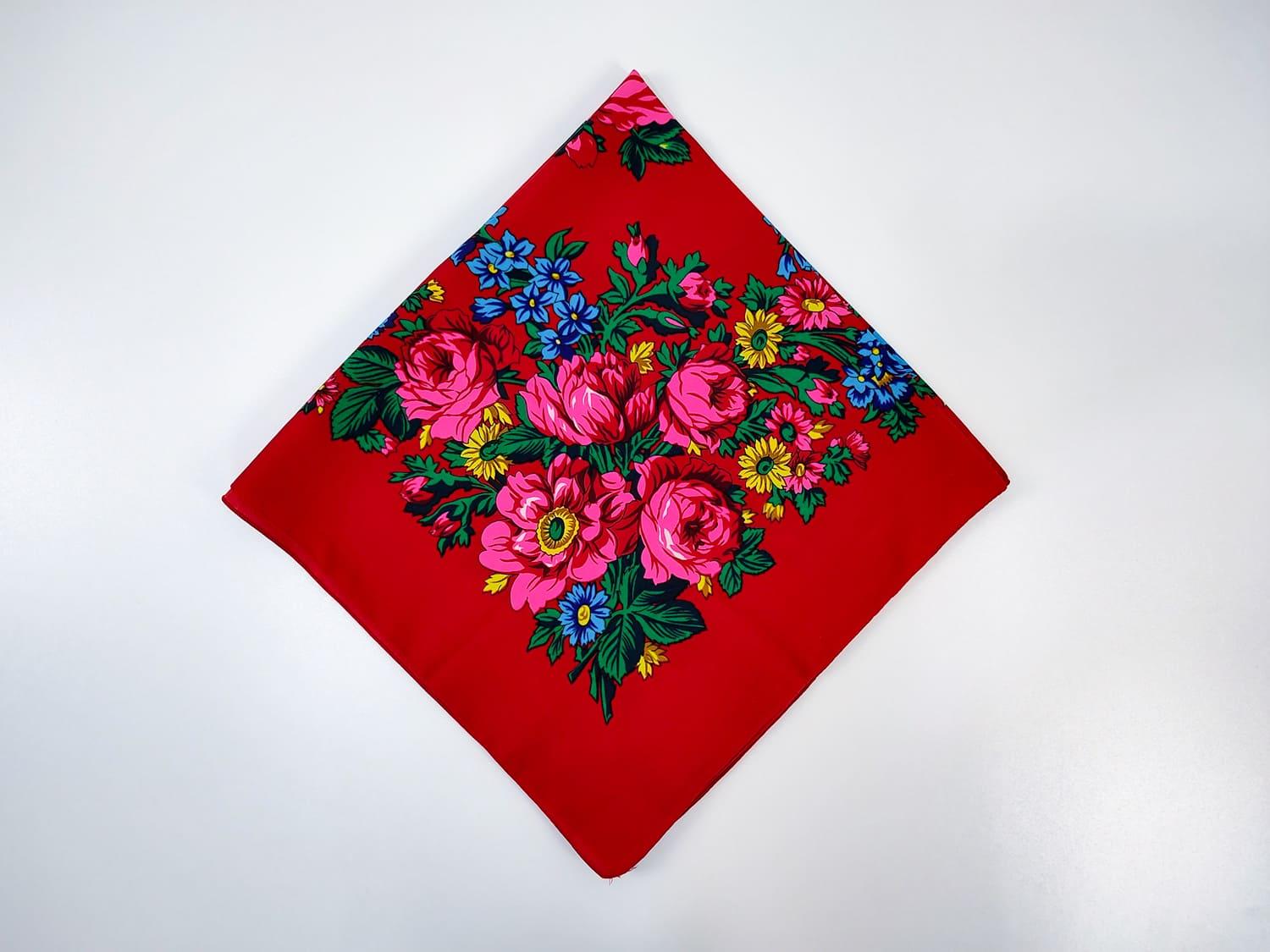 Платок Легкая классика 80x80 см Красный (ХустM267)