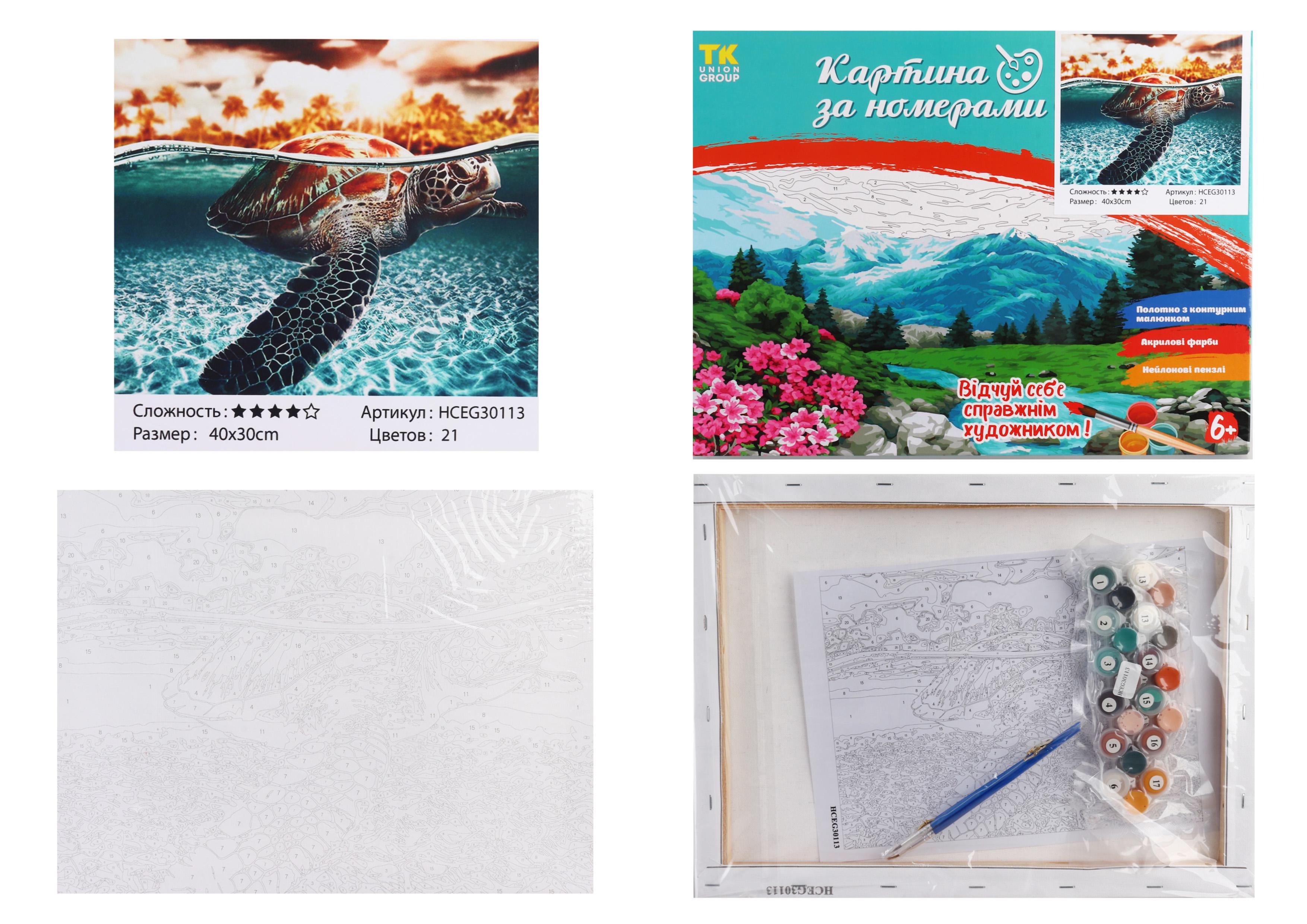 Картина за номерами TK Group Черепаха 30113 30x40 см (MTT-153806)