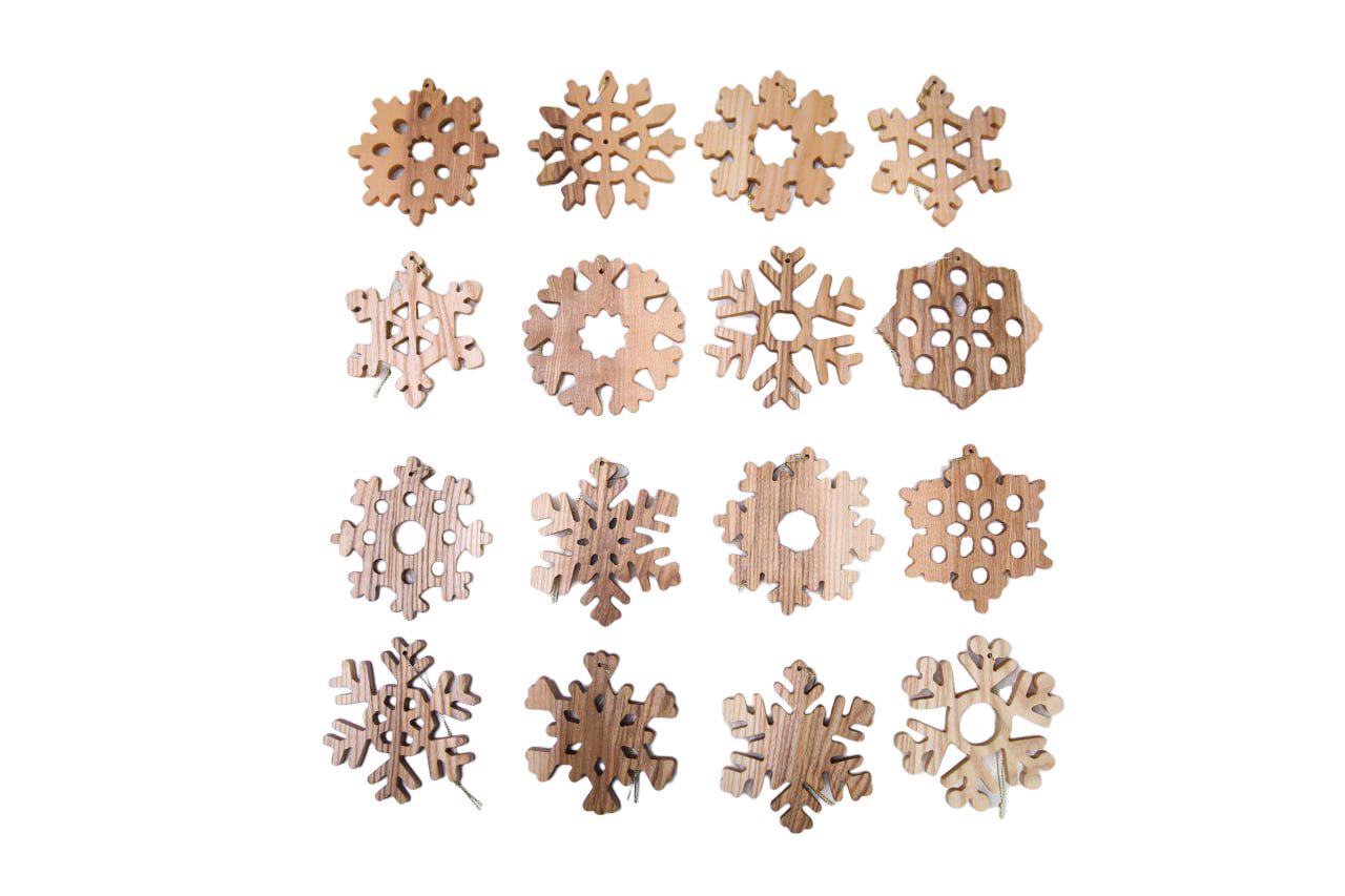 Украшения новогодние Снежинки десны D11 x 0.8 см 16 шт. (WD-200.1)