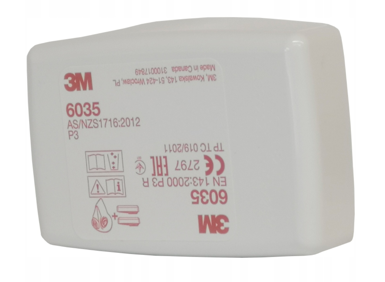 Респиратор полумаска 3M 6200 с фильтром 6035 P3 (6200+6035) - фото 2 Респиратор полумаска 3M 6200 с фильтром 6035 P3 (6200+6035) - фото 2
