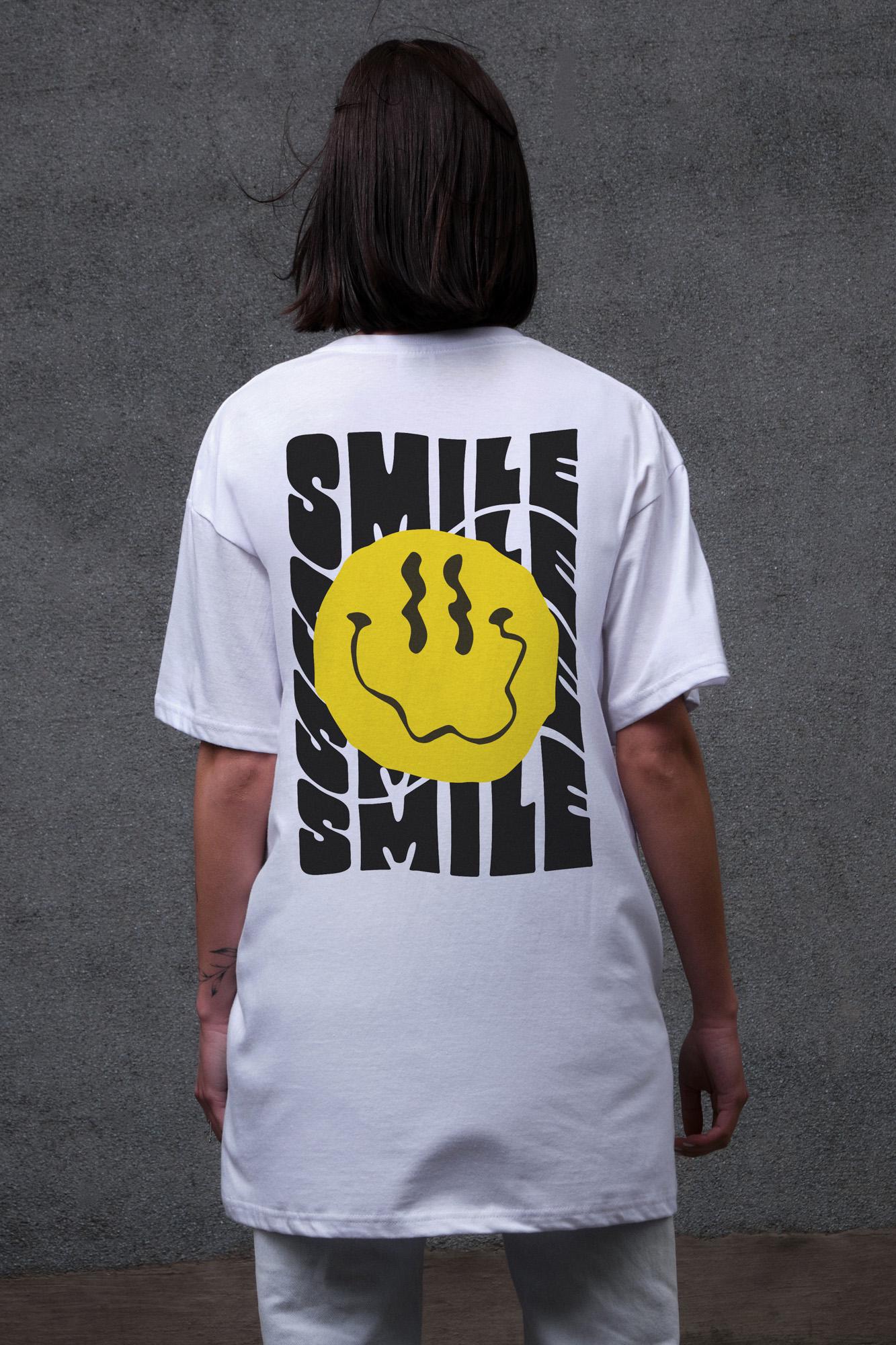 Футболка женская Without с принтом Smile оверсайз S/M White (S8049509)