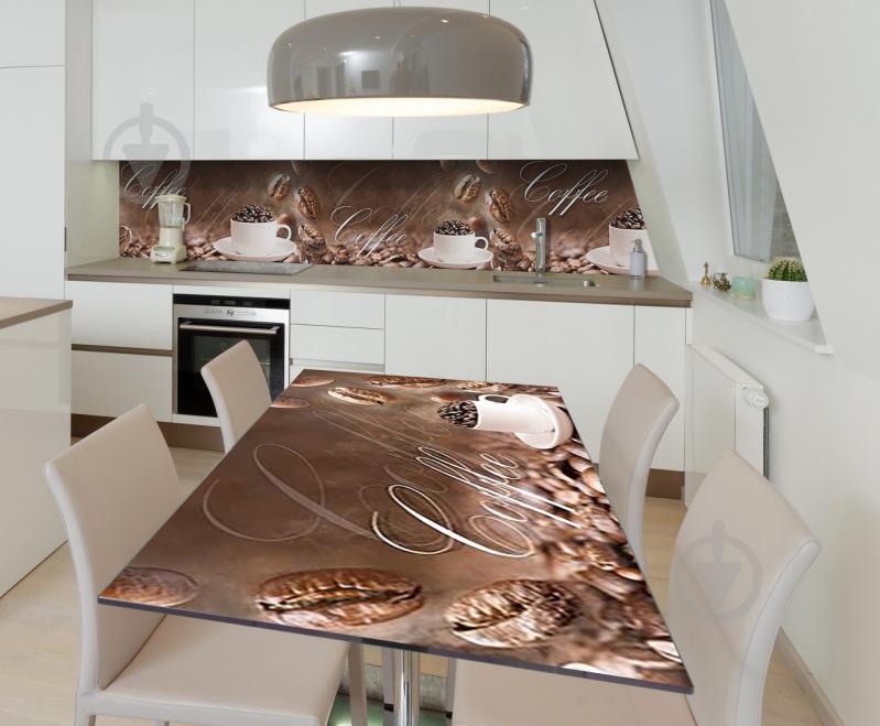 Наклейка виниловая на стол Zatarga  "Зерна кофе Coffee" 600х1200 мм