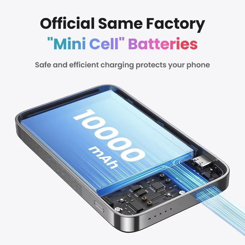 Аккумулятор внешний с MagSafe UGREEN PB206 10000mAh Magnetic Wireless With Holder Gray (15086) - фото 7 Аккумулятор внешний с MagSafe UGREEN PB206 10000mAh Magnetic Wireless With Holder Gray (15086) - фото 7