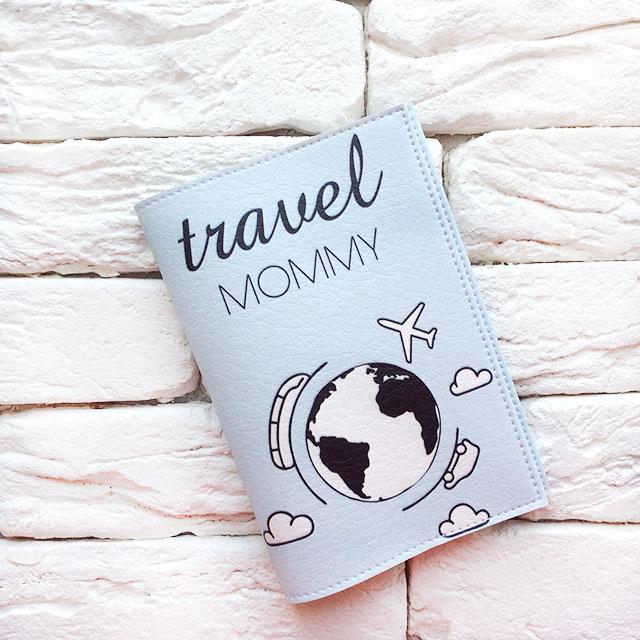 Обкладинка для паспорта Travel Mommy Блакитний (106)