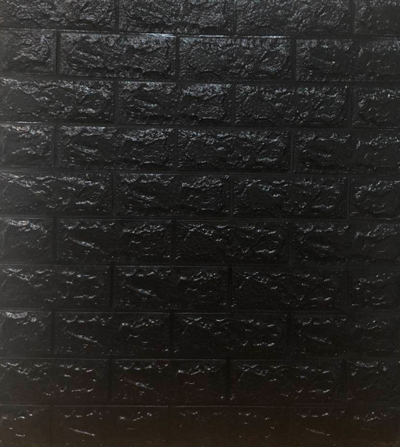 Самоклеящаяся 3D панель Sticker Wall 700x770x7 мм Черный кирпич (00153)