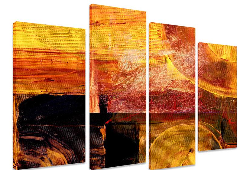 Модульна картина KIL Art Теплі тони на холсті з чотирьох частин 89x56 см (M4_M_244)