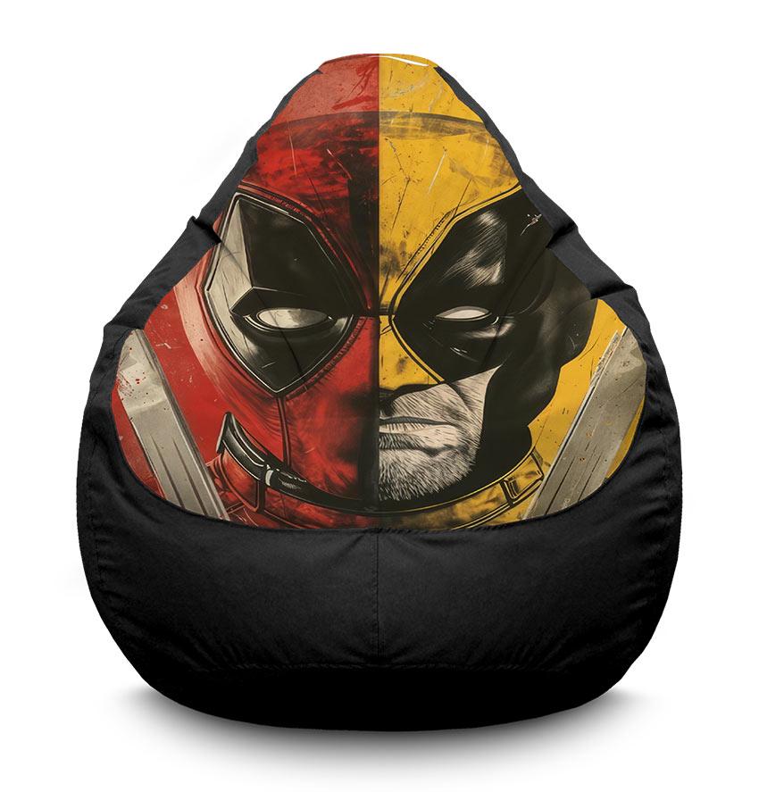 Кресло-мешок iPuff Deadpool vs Wolverine Film Marvel оксфорд XXXL 100х135 см Черный (113931-2)