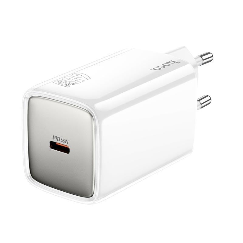 Адаптер мережевий Hoco N48 Glorious single port charger USB Type-C 65W 3 A White (613214)