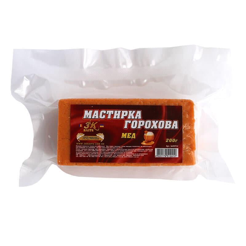 Прикорм 3KBaits Мастырка гороховая Мёд 200 г (3KB1235)