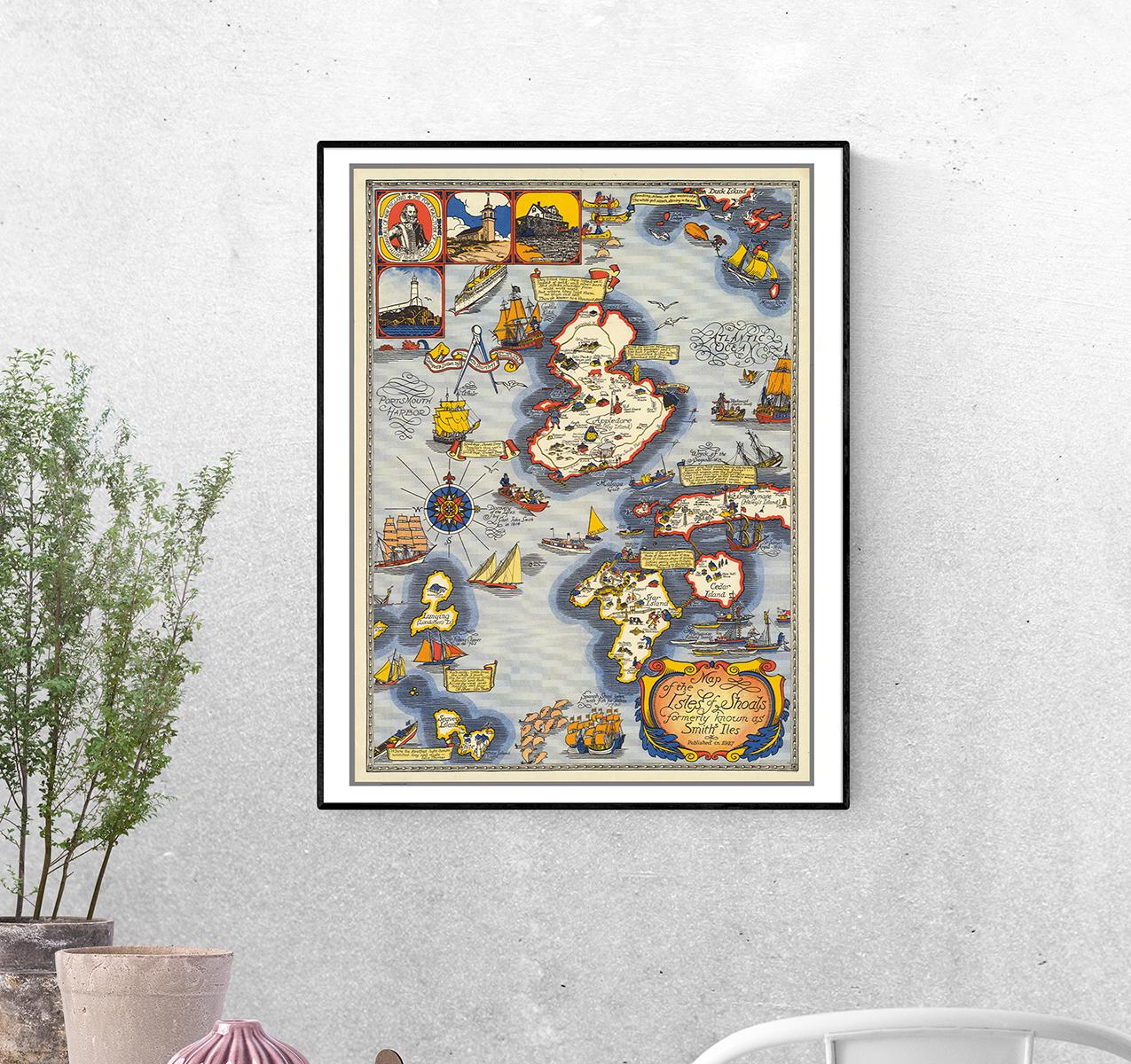 Постер Карта островов Шолс 1927 года формат А-3