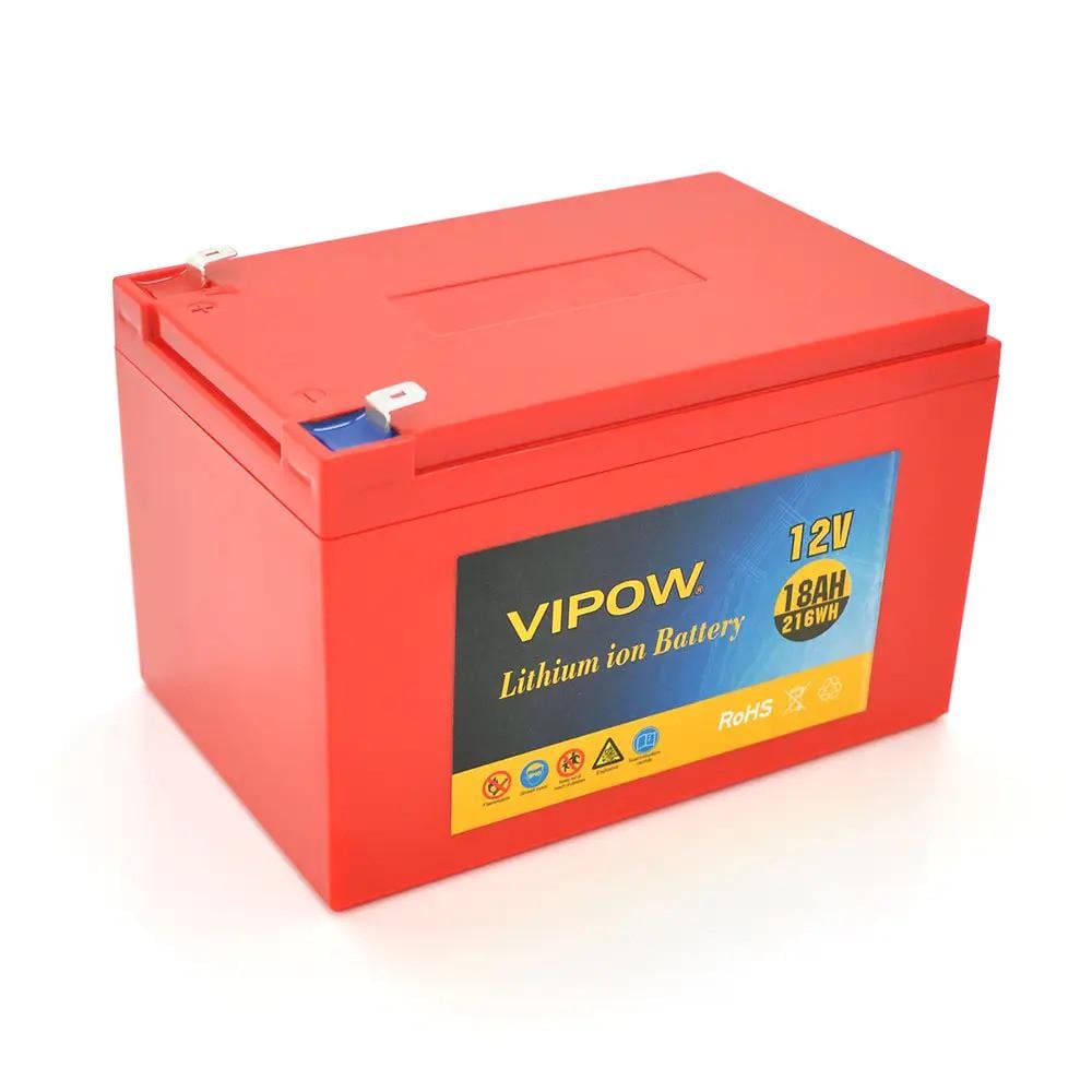 Батарея аккумуляторная литиевая Vipow 12 V 18Ah с элементами Li-ion 18650 со встроенной ВМS платой 3S9P