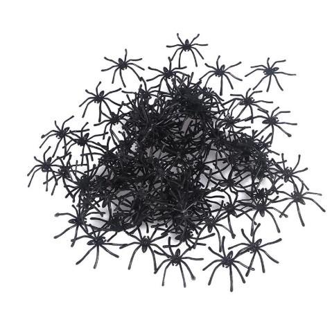 Комплект пауков на Хэллоуин 10 шт. 4 см Черный (11368)