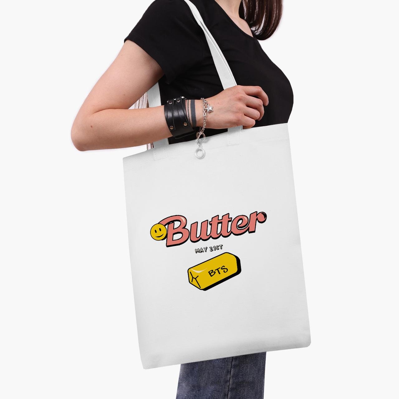 Еко сумка шоппер Butter BTS 41x35 см Білий (9227-3257-WT1)