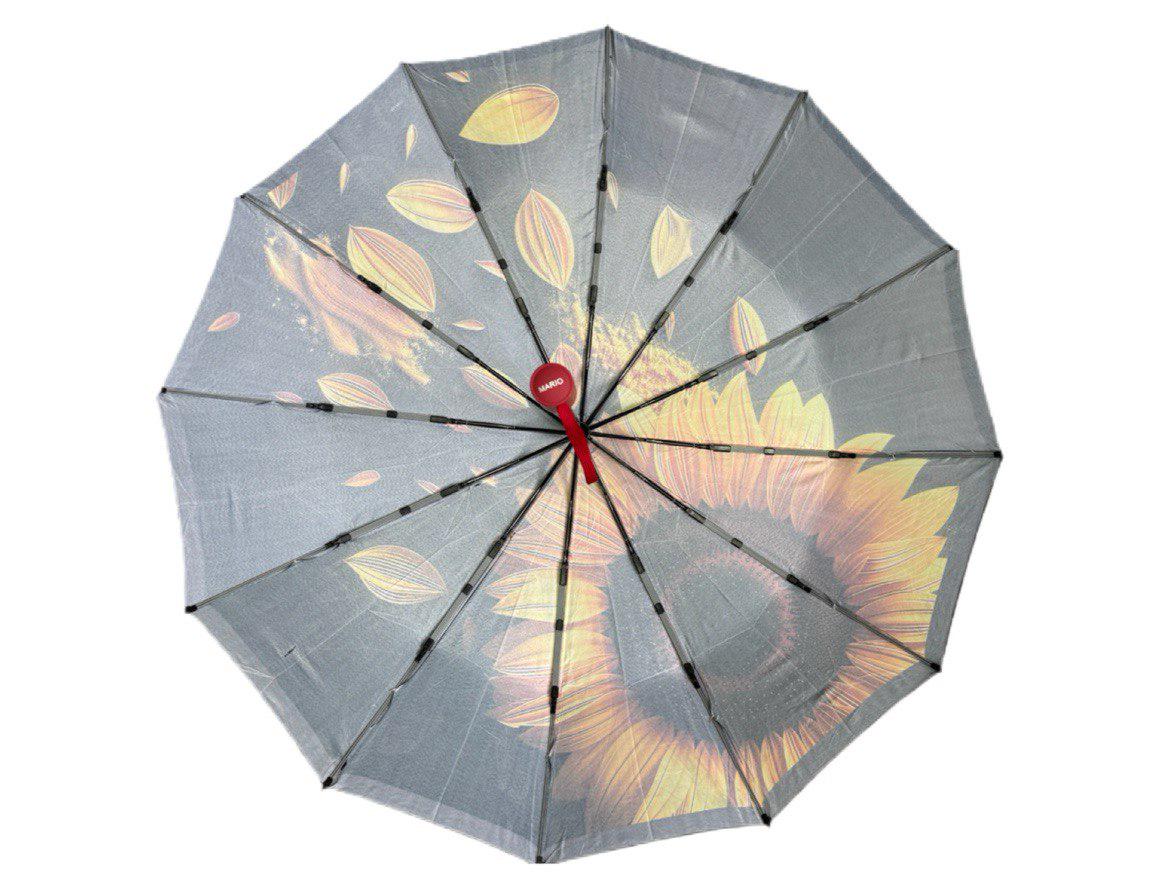Зонтик женский автоматический Mario с цветочным принтом подсолнечник 12 спиц 4 сегмента (456/2) - фото 5 Зонтик женский автоматический Mario с цветочным принтом подсолнечник 12 спиц 4 сегмента (456/2) - фото 5