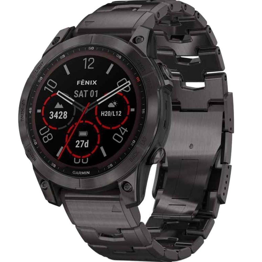 Смарт-часы Garmin fenix 7 Sapphire Solar Carbon Gray DLC Titanium (010-02540-39)