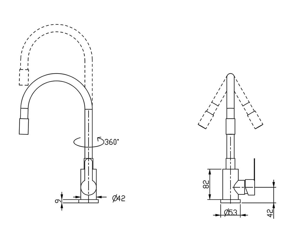 Змішувач для кухні гнучкий Continent GRO i15 Сірий (28613716) - фото 7