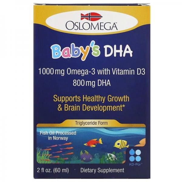 Жирные кислоты Oslomega ДГК для детей с витамином D3 60 мл (OSL-01392)