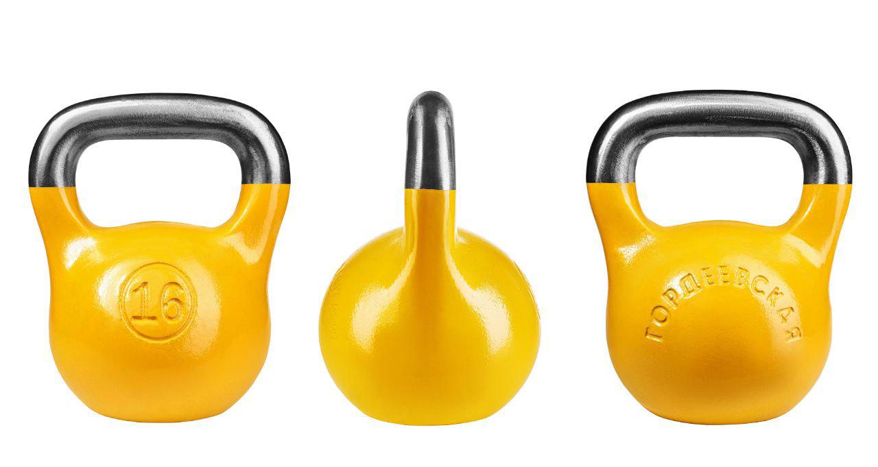 Гиря чавунна цільна 16 кг Жовтий (134567) - фото 2 Гиря чавунна цільна 16 кг Жовтий (134567) - фото 2