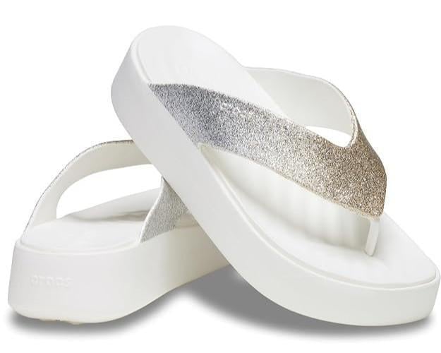 В'єтнамки жіночі Crocs Getaway Chunky Glitter Platform Flip White р. 37-38 Білий (26913)