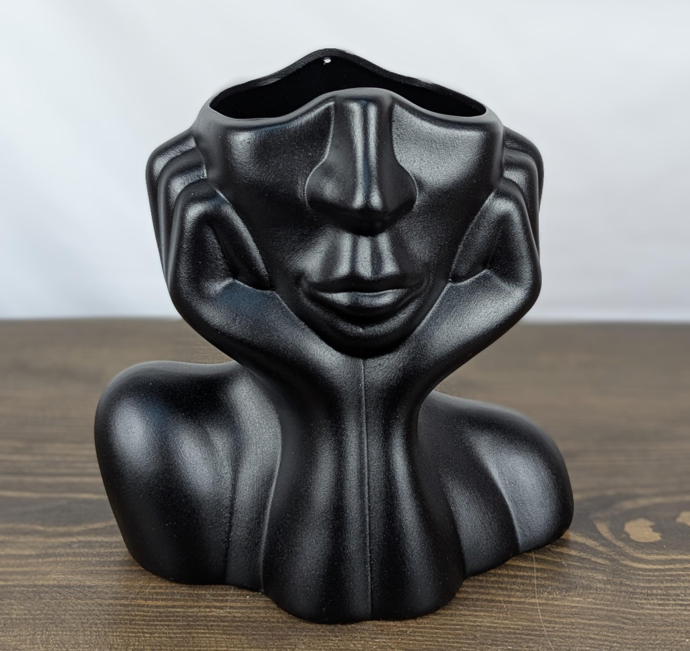 Ваза Nana ceramics Леди 22 см муар Черный - фото 2 Ваза Nana ceramics Леди 22 см муар Черный - фото 2