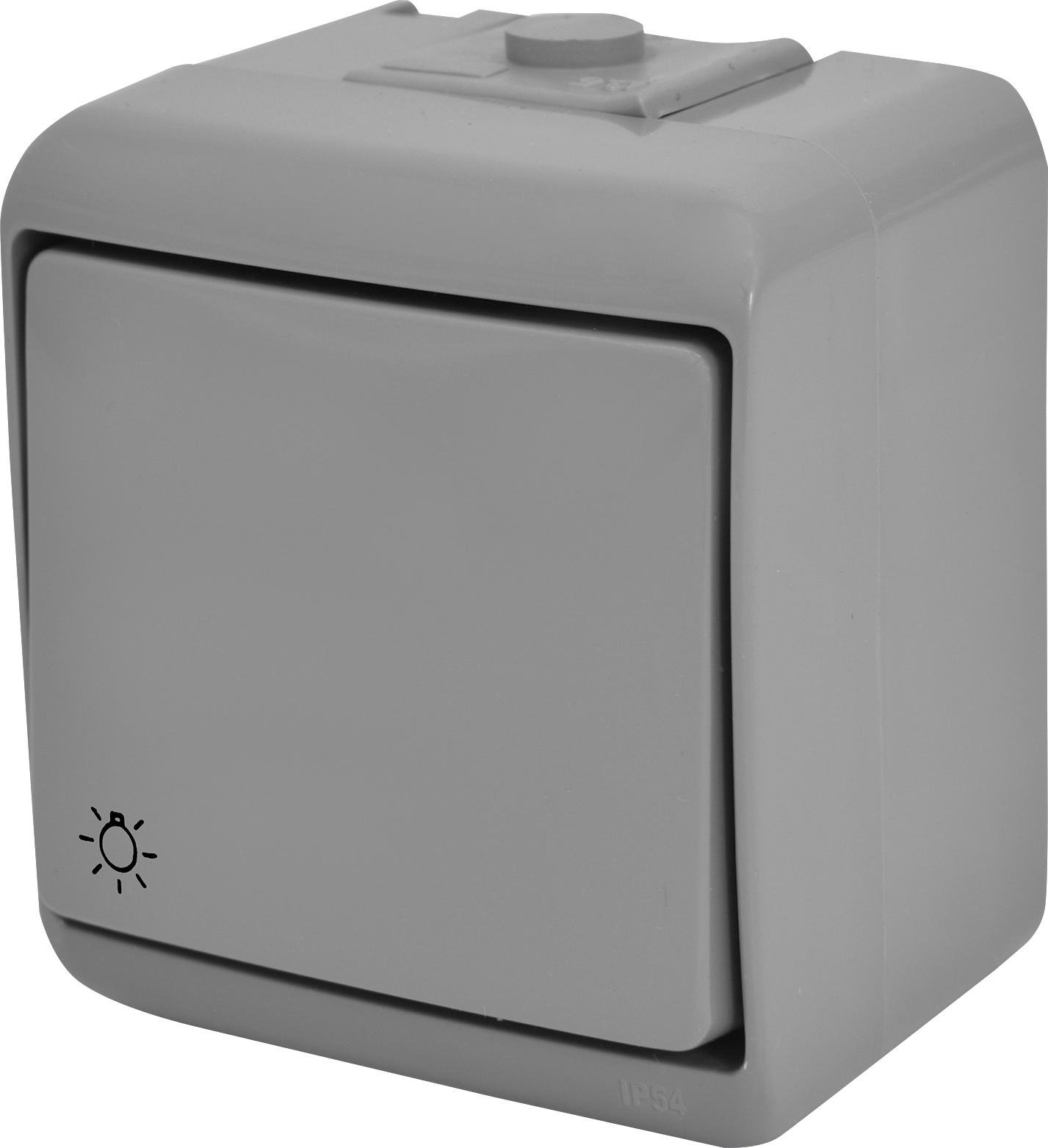 Выключатель одноклавишный для света ETI Hermetics IP54 VHE-5-SR Серый (4668064)