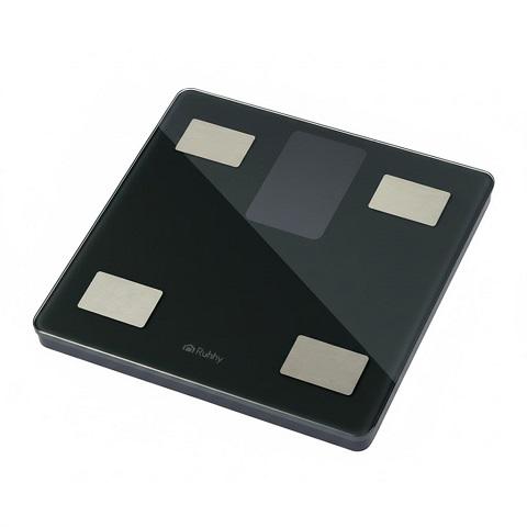 Весы напольные с анализом состава тела и BMI синхронизация с мобильным приложением до 226 кг Черный