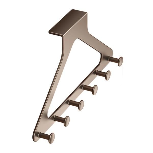 Планка навесная на дверь Треугольник 6 крючков Графитовый (37322)