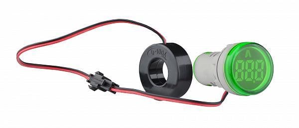 Амперметр цифровой АСКО-УКРЕМ U-ADM-A 5-100А круглый ø 22 мм Зеленый (A0190010159)