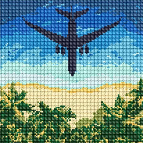Алмазная мозаика Ideyka Самолет к мечте 30x30 см (Id-AMO8265)