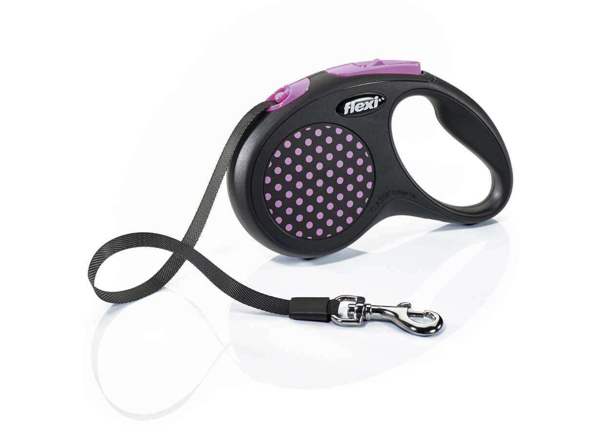 Повідець-рулетка Flexi Design M 5 м стрічки до 25 кг Рожевий (1151264275)