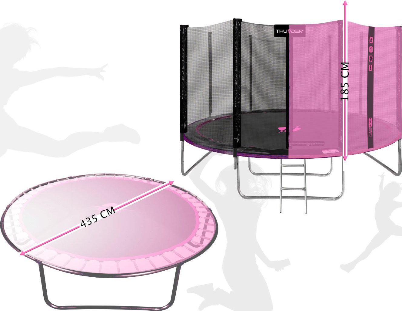 Батут Thunder OUTSIDE PRO з зовнішньою сіткою 14 футів 427 см Чорно-рожевий (411140) - фото 2 Батут Thunder OUTSIDE PRO з зовнішньою сіткою 14 футів 427 см Чорно-рожевий (411140) - фото 2