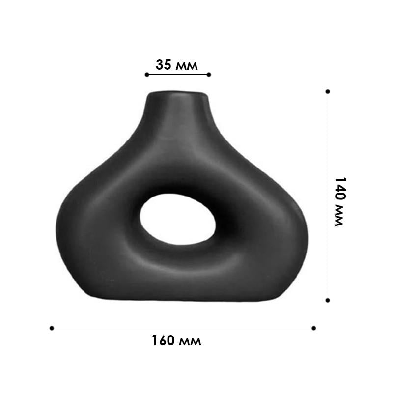 Ваза для квітів Lesko Скандинавський стиль фігурна керамічна Black (25713741) - фото 3 Ваза для квітів Lesko Скандинавський стиль фігурна керамічна Black (25713741) - фото 3