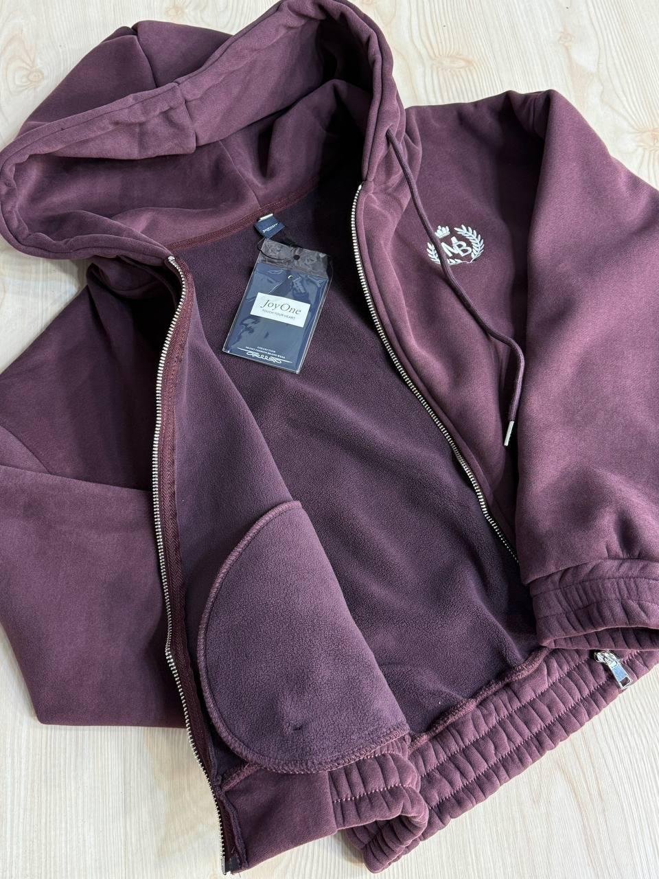 Костюм женский Joy One 80990 утепленный на флисе худи с брюками XL Бордовый (5952) - фото 8 Костюм женский Joy One 80990 утепленный на флисе худи с брюками XL Бордовый (5952) - фото 8