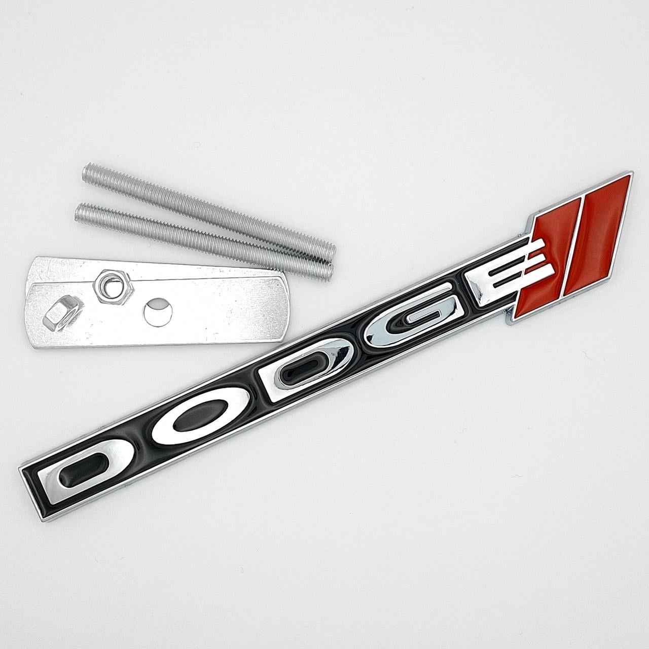 Эмблема радиаторной решетки Dodge металл 15,3х2 см Хром/Черный глянцевый (2835107034)