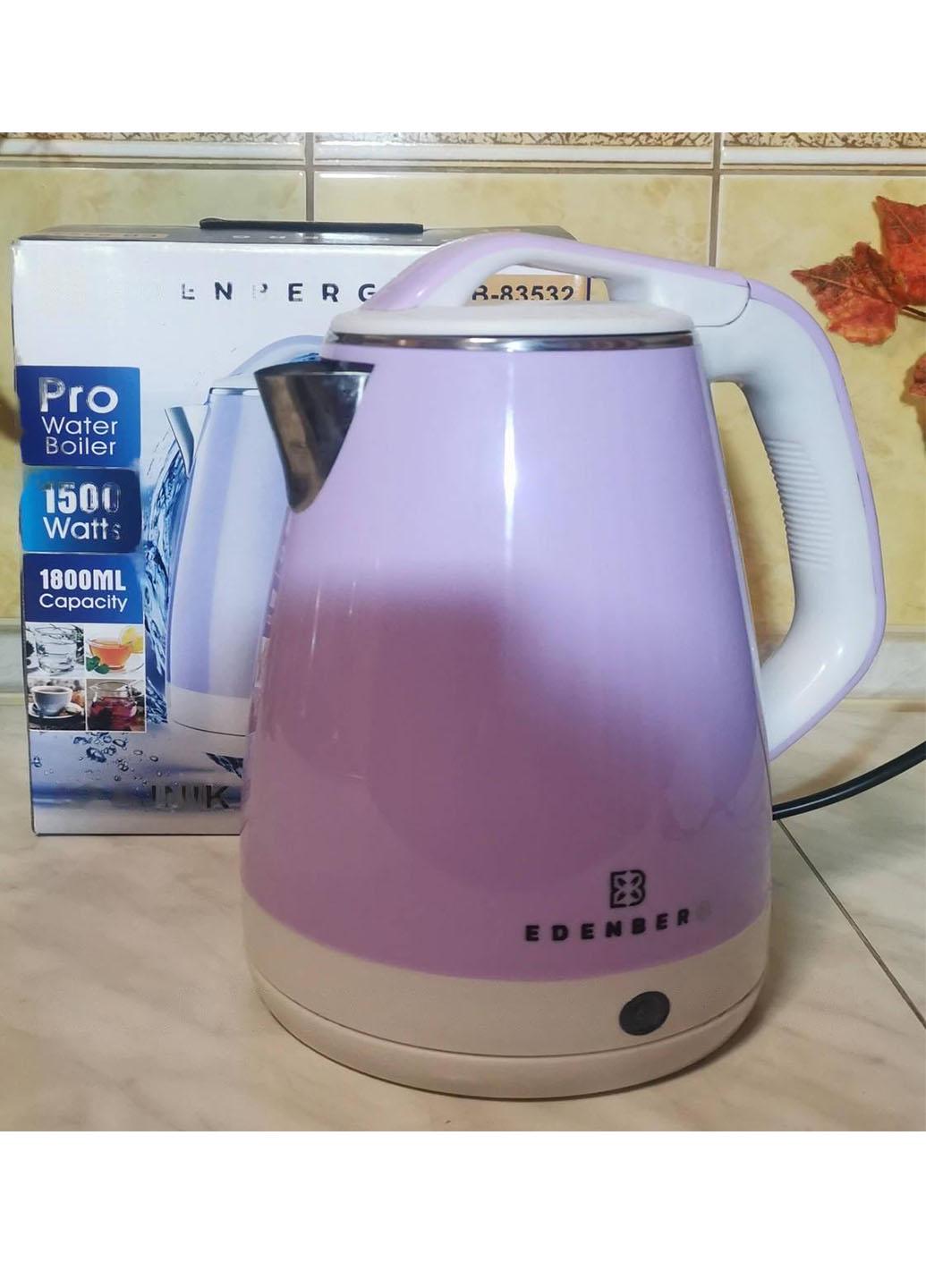 Электрочайник Edenberg EB-83532 с автоотключением 1500 Вт 1,8 л Розовый (83532Е) - фото 3 Электрочайник Edenberg EB-83532 с автоотключением 1500 Вт 1,8 л Розовый (83532Е) - фото 3